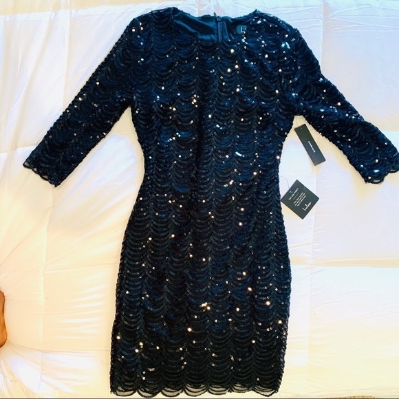 NWT LULU’S Black sequin bodycon dress women size S - Picture 4 of 6